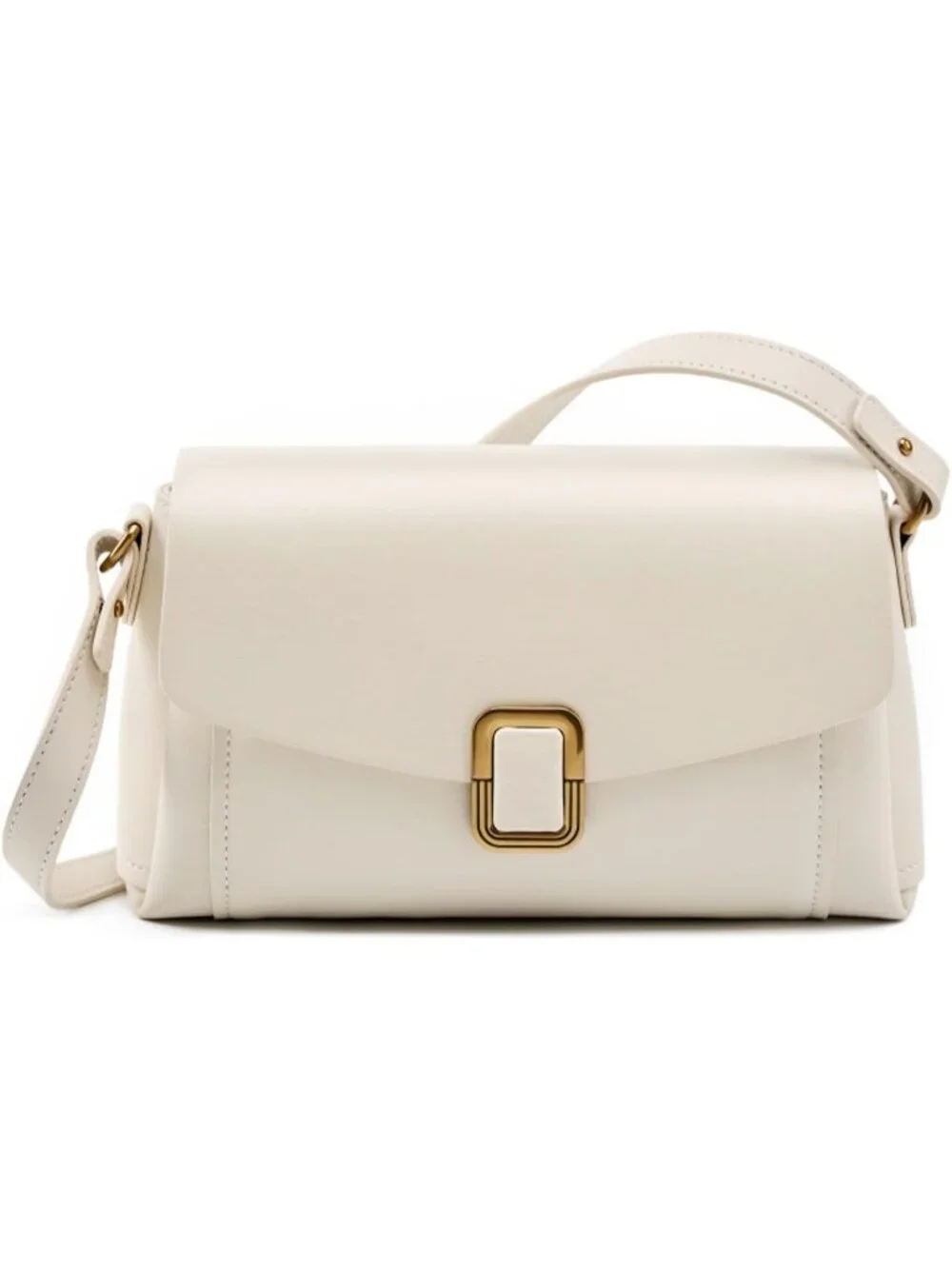 Women's Off-White Genuine Leather Lightweight 2 Detachable Straps Crossbody Bags